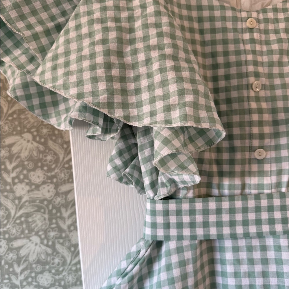 Ivy City Co Green Checkered Midi Dress - Picture 2 of 4